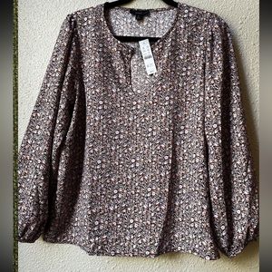 J. Crew NWTS womens sz M floral long sleeve blouse
